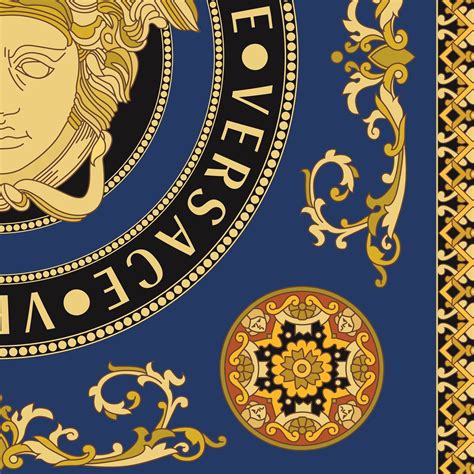 versace blue and gold wallpaper|etsy Versace wallpaper.